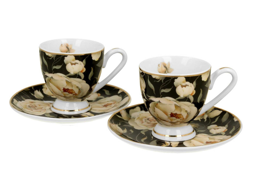 Zestaw filiżanek espresso English Roses 90 ml do Kawy Herbaty