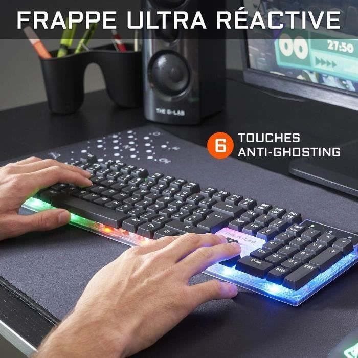 Pacchetto gaming 4 in 1 - G-Lab - YTTRIUM Combo - Mouse cablato - Tastiera cablata - Tappetino per mouse