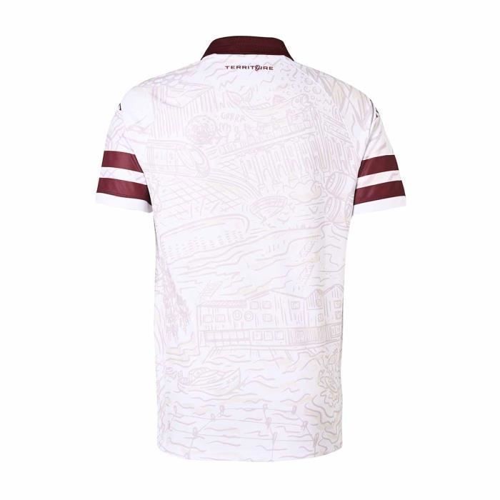 Camiseta de rugby - Kappa - Kombat Away UBB 24/25 - Niño - Blanca - Transpirable - Manga corta
