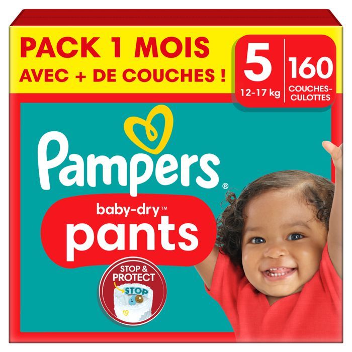 Pañales Pampers Baby-Dry Pants, talla 5, 160 unidades