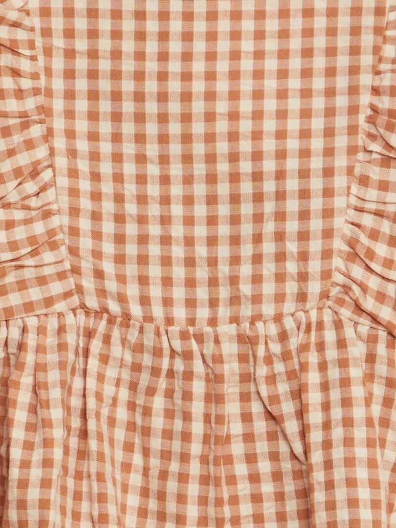 Vestido com babados - BEGE