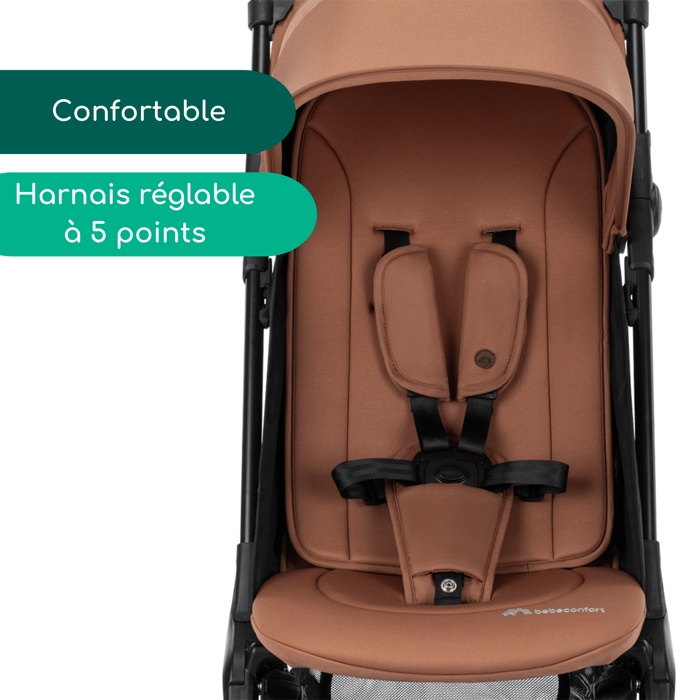 Passeggino da cabina BEBECONFORT Zephir, 1ª età, ultra compatto, facile da piegare, dalla nascita fino a 4 anni (max. 22 kg), rame minerale