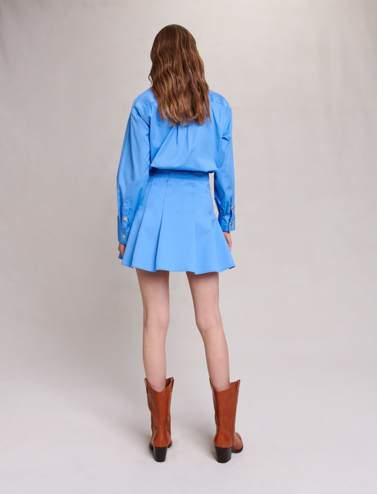 Rochie scurtă cu cămașă - Albastră
