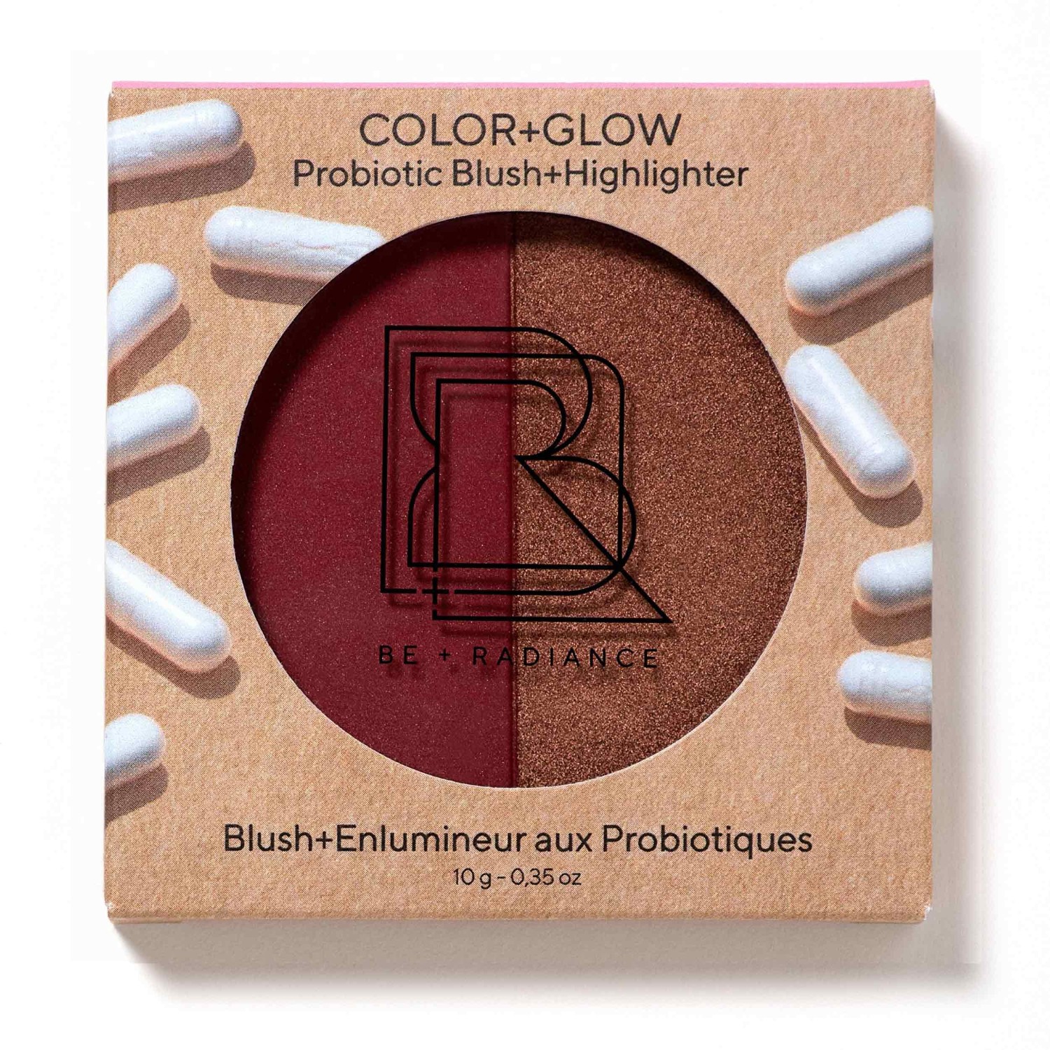 BE + Radiance COLOR+GLOW Blush+Enlumineur aux Probiotiques N°02