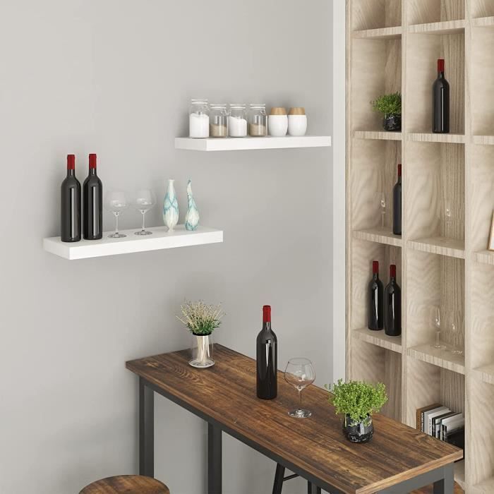 WOLTU Wandplank, Wandboekenplank, Houten paneel, 30x22,9x3,8 cm, Wit, RG9489ws