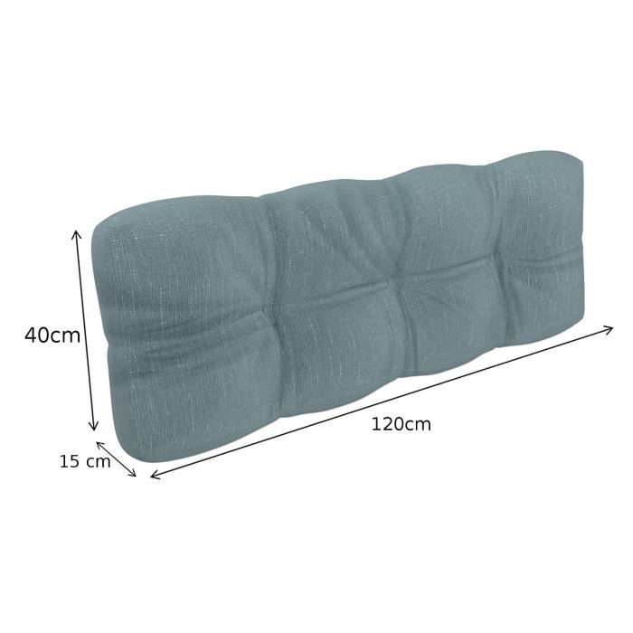 Coussins palettes Matelassé - Bleu - Set 8 pièces  COUSSINS DE PALETTES - 100% Polypropylène - Intérieur/Extérieur - POKAR