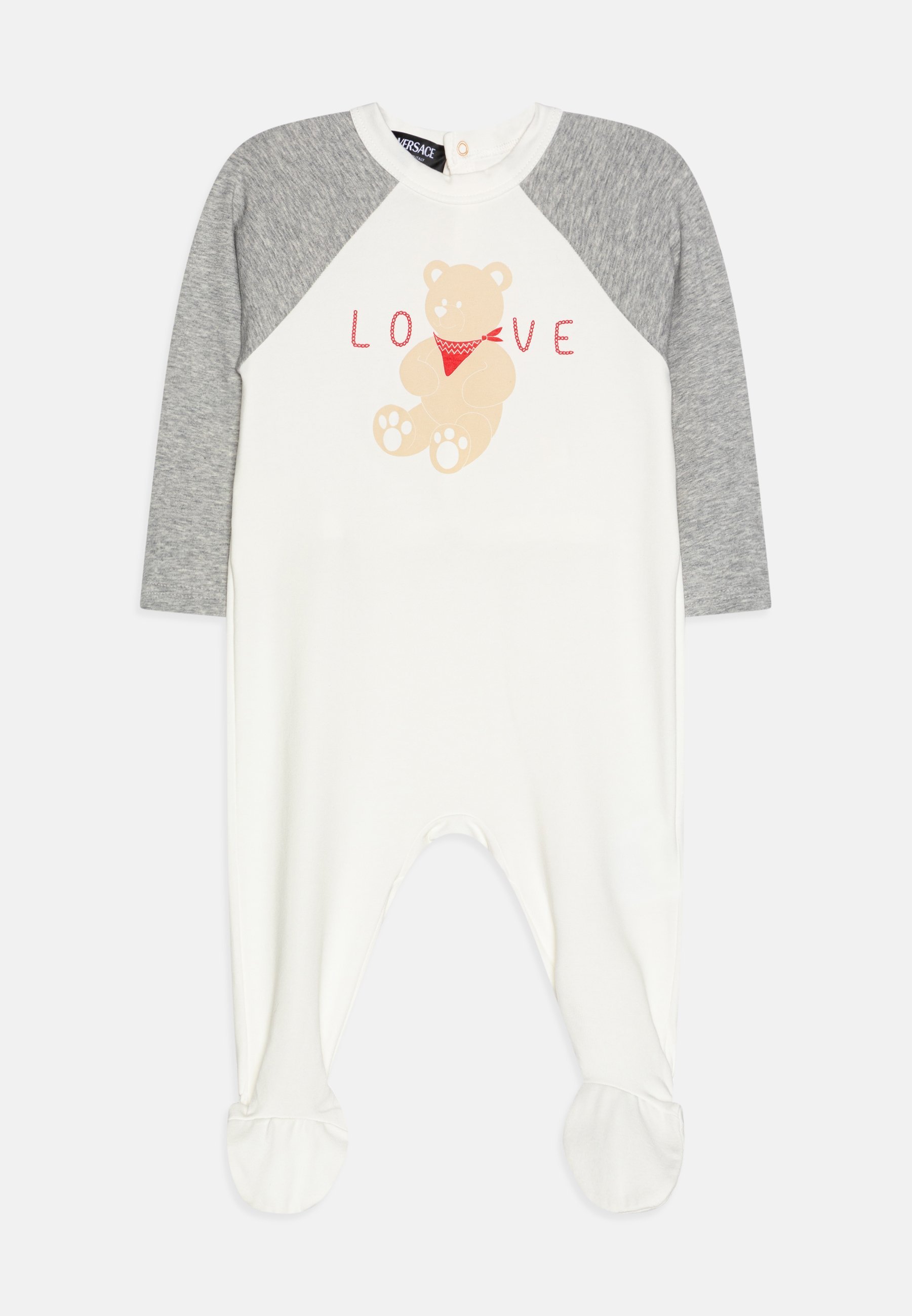 Versace BEBI BODI S LOGOM NA STOPALAMA, TEDDY UTISKOM, LOGOM UNISEX - Pidžama - bijela/siva