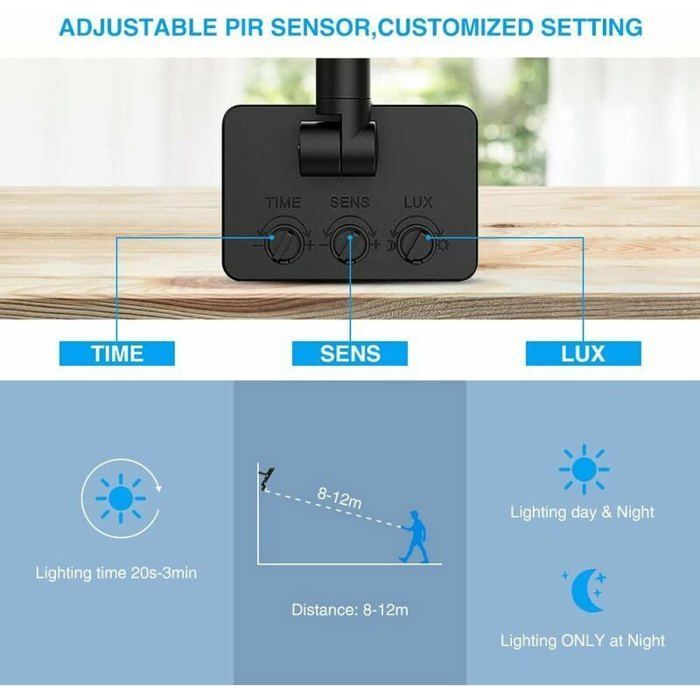 Foco LED exterior de 30 W con sensor de movimiento, luminaria exterior impermeable IP66 con sensor de movimiento, luz blanca fría.