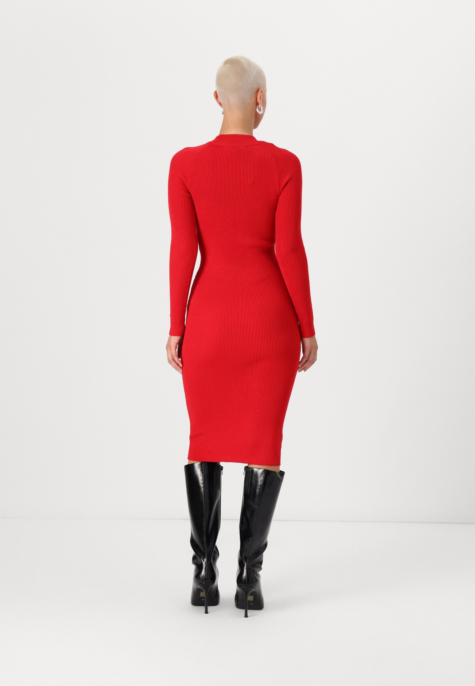 Vero Moda Petite VMWILLOW Kleid mit hohem Kragen - Etuikleid - Salsa