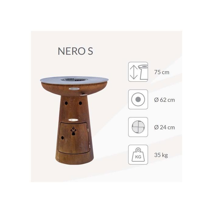 Nero steel fire pit barbecue, 62 x 75 cm (DxH), Orange