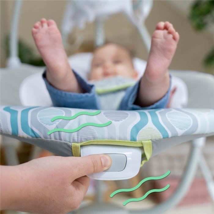 INGENUITY Everston 180° draaibare elektrische babyschommel/bouncer, 6 snelheden, babycadeau