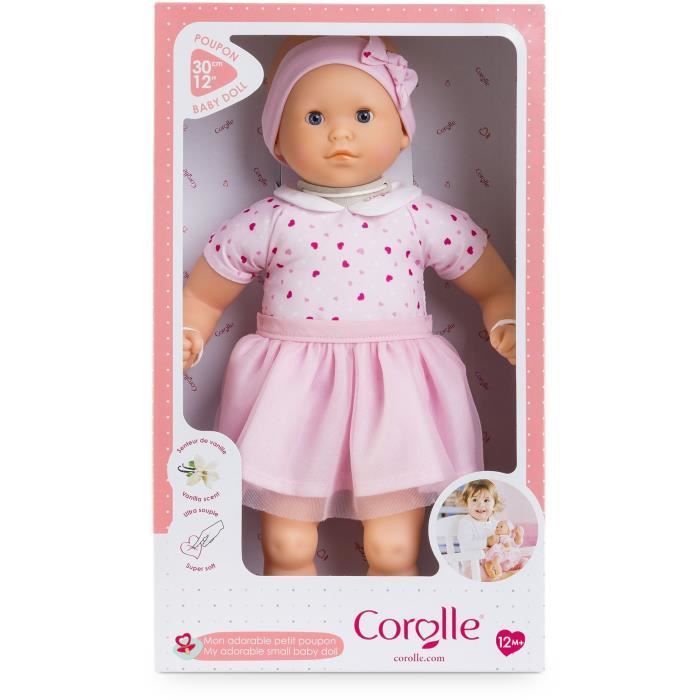Babypop - COROLLE - Mijn schattige kleine babypop met hartjes - 30 cm - vanaf 12 maanden