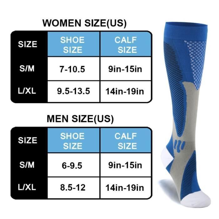 WOVTE 3 pares de meias de compressão para homens e mulheres, com o melhor ajuste atlético graduado.