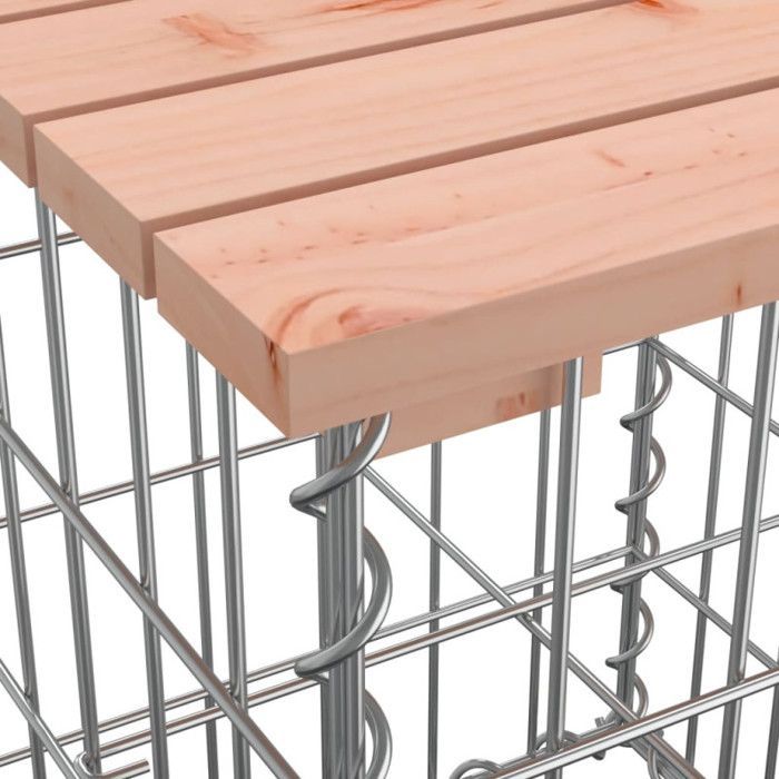 vidaXL Gabion Design Garden Bench 92x71x65.5 cm Solid Douglas Fir Wood 834381