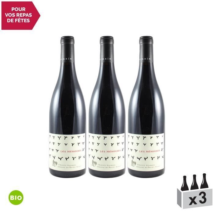 Saumur-Champigny Les Mémoires Rouge 2018 - Bio - Lot de 3x75cl - Domaine des Roches Neuves - Vin AOC Rouge du Val de Loire