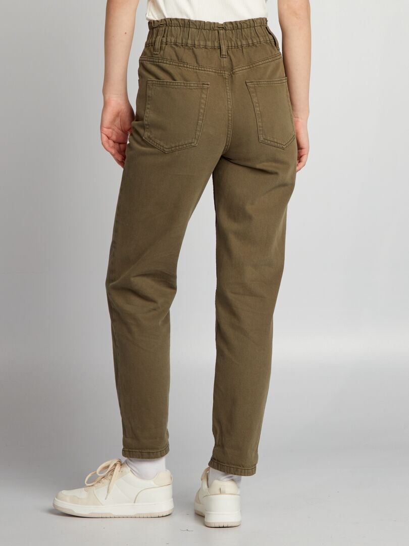 Paperbag jeans - kaki