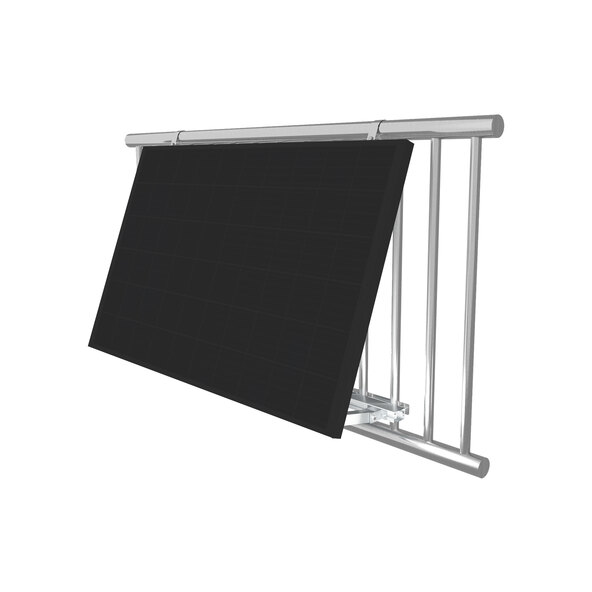 Bifaciale balkonstroomgenerator 900W / 800W inclusief accu en muurbeugel voor ronde balustrades