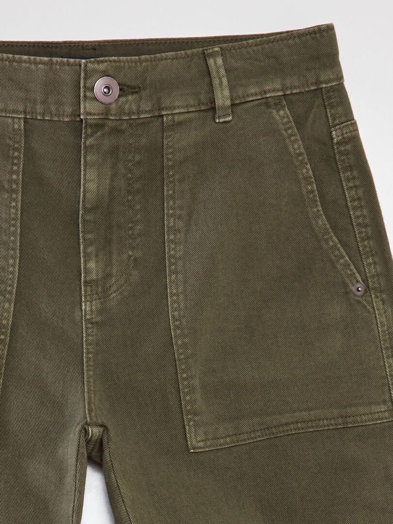 Calça jeans reta - cáqui