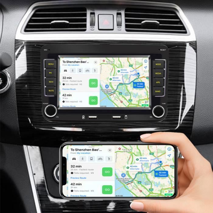 GEARELEC Autoradio 7 Pouces pour VW Android 10.1 avec CarPlay GPS Navigation WiFi Bluetooth RDS FM AM