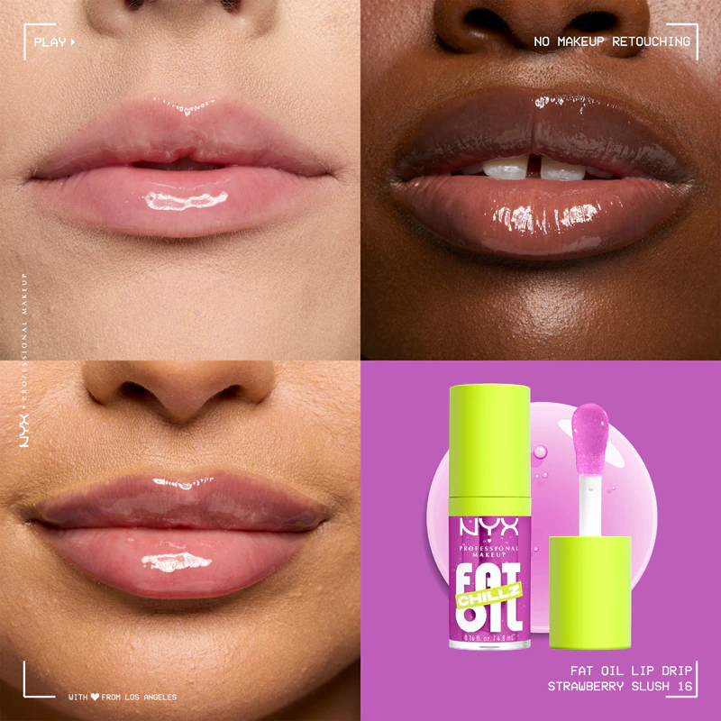 Óleo labial NYX Professional Makeup Fat Oil Chillz com efeito refrescante.
