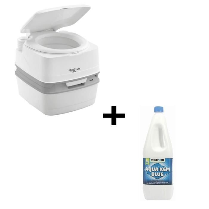 WC chimico portatile THETFORD Porta Potti Qube PP 165 + fluido per WC chimico THETFORD Aqua Kem Blue 2 litri