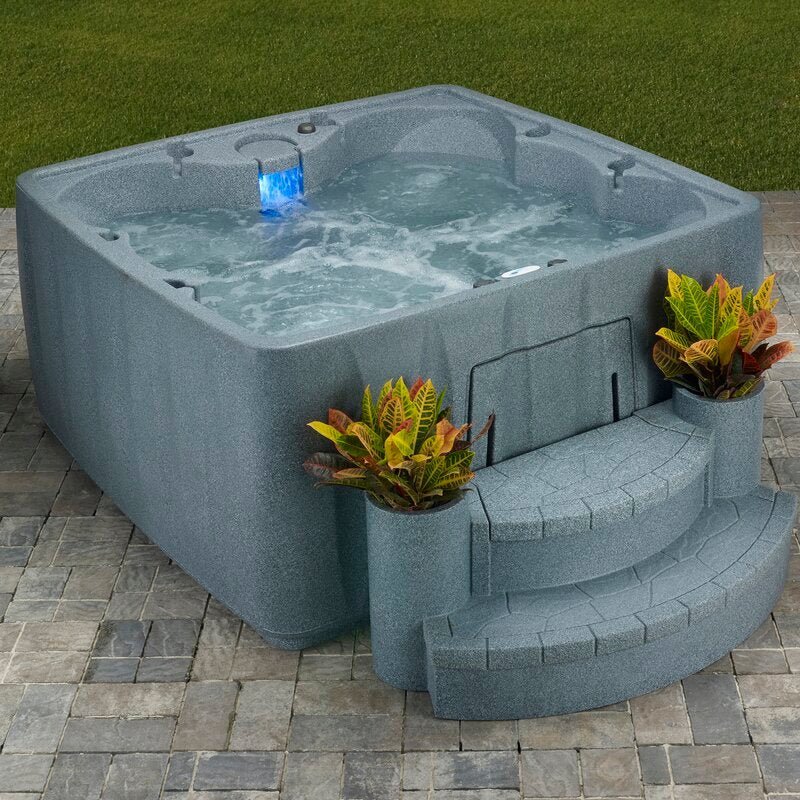 Aquarest-kylpylät, Jacuzzi®-pumpuilla, 6 hengelle, 29 hengelle, neliönmuotoiset, plug and play -poreammeet otsonaattorilla