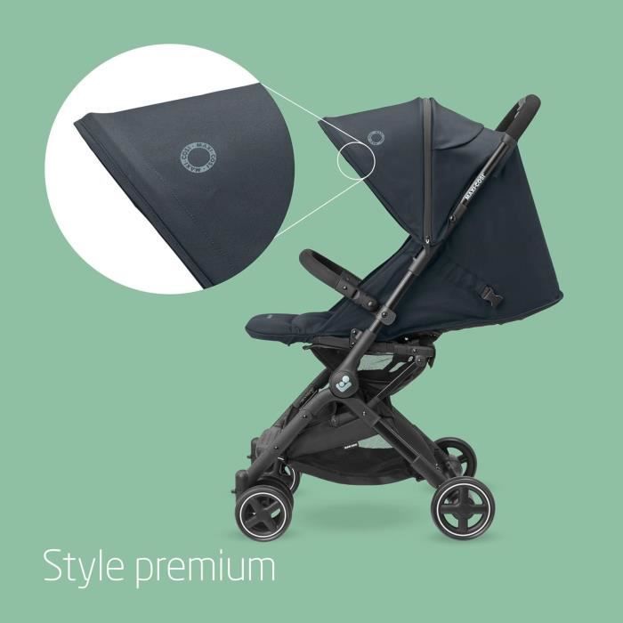MAXI-COSI Poussette canne ultra compacte Lara 2, de la naissance à 4 ans, jusqu'à 22 kg, pliage facile, Essential Graphite