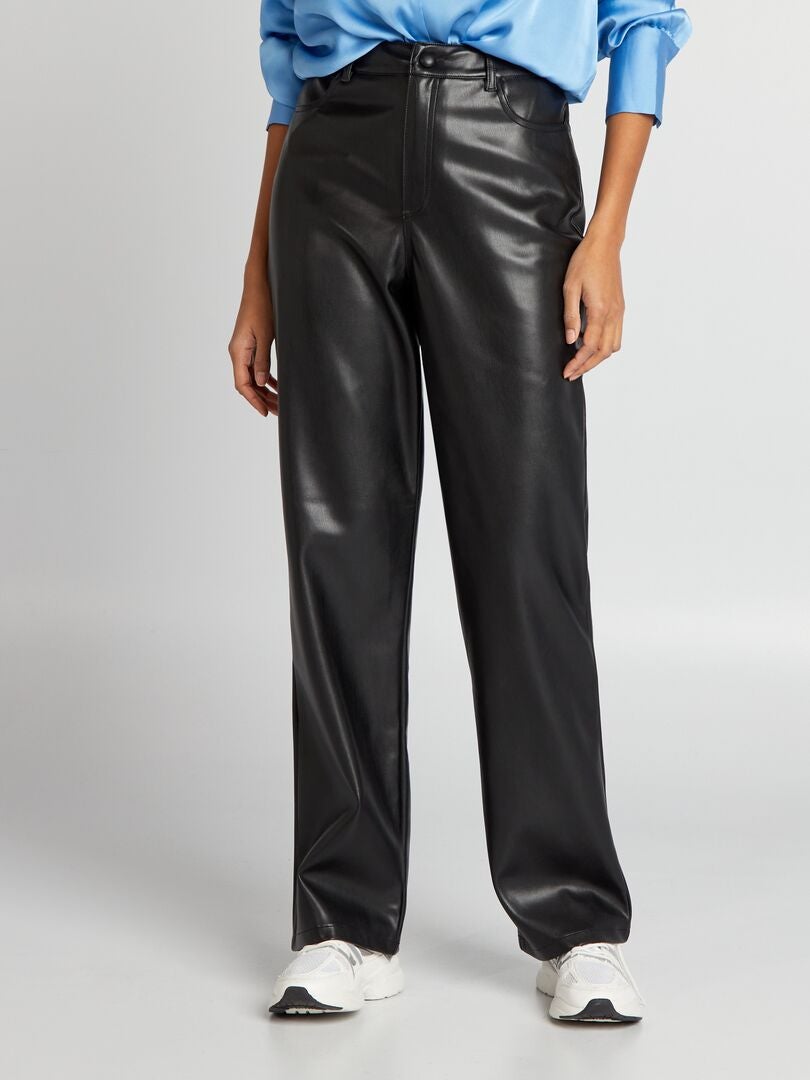 Kunstleren broek - Zwart
