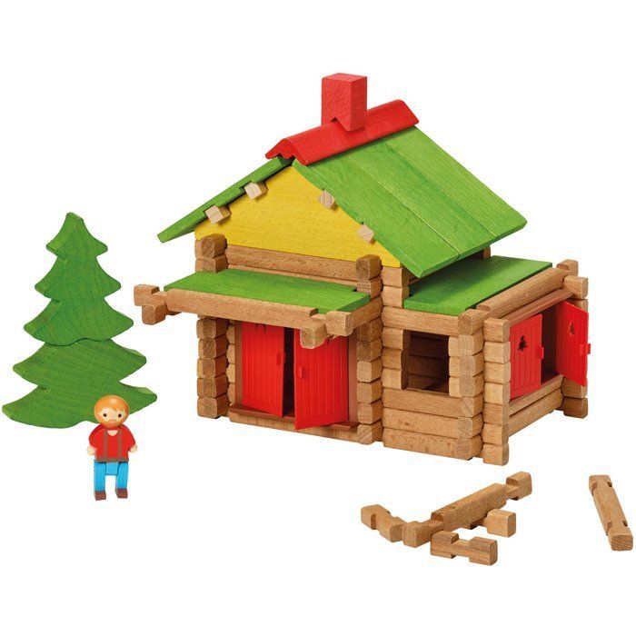 JEUJURA - Wooden Construction Set - My Wooden Chalet - 165 Pieces - Ages 5+