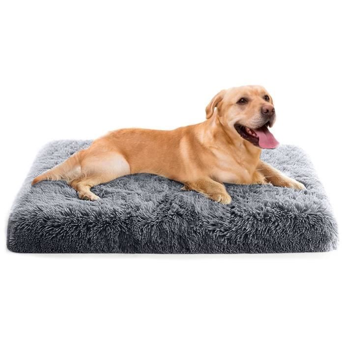 Cojín extraíble para perros de 100x60x10 cm - Alfombrilla lavable de espuma viscoelástica - Cama gris oscuro con base antideslizante