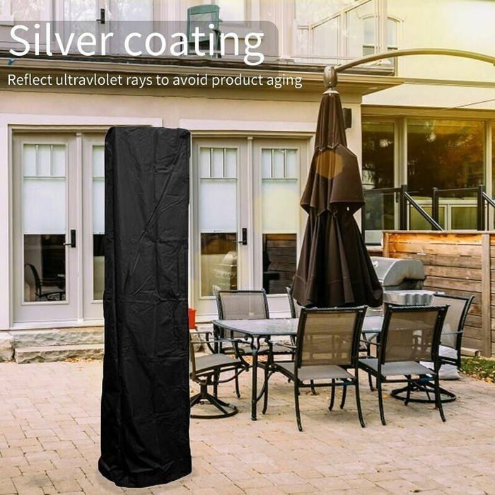 Funda para calefactor de exterior - PZCC - 221 x 53 x 61 cm - Impermeable - Resistente a los rayos UV - Resistente al desgarro