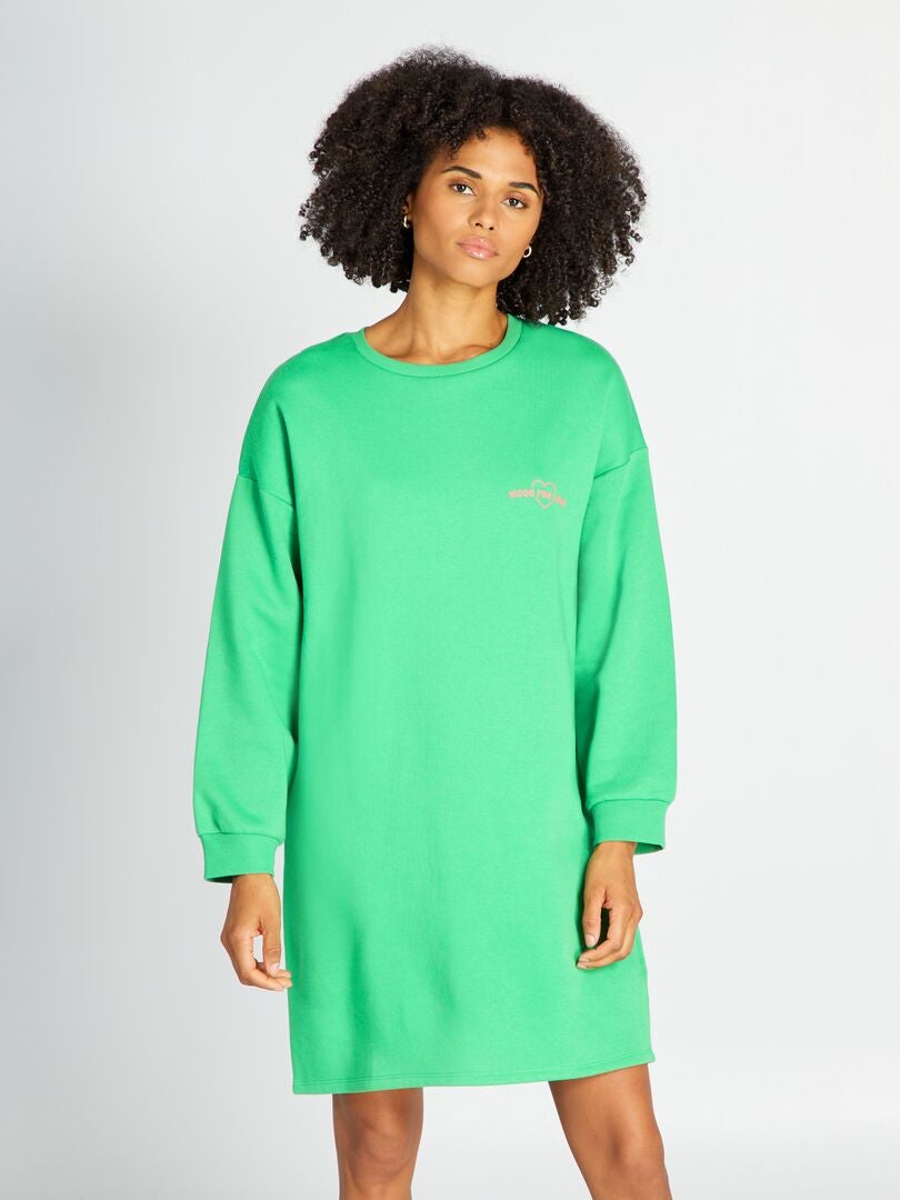 Vestido moletom estampado - VERDE