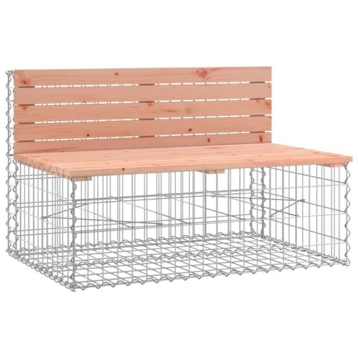 vidaXL Gabion Design Garden Bench 103x70x65cm Solid Douglas Fir Wood 834375
