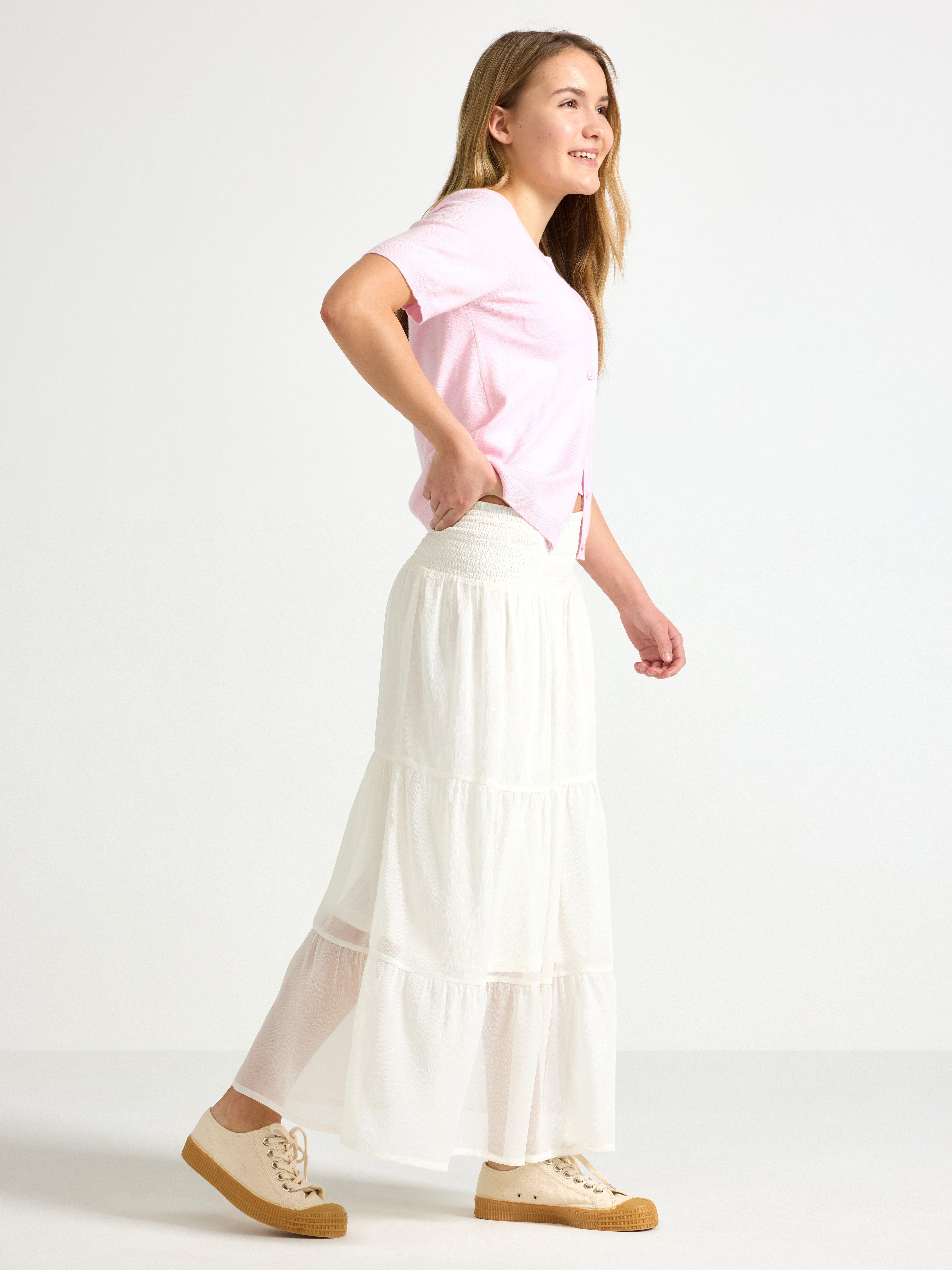 Chiffon maxiskjørt Off White