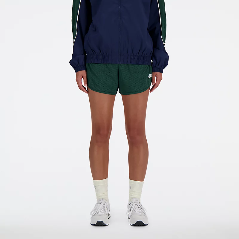 Shorts esportivos femininos em tela - VERDE NOTURNO