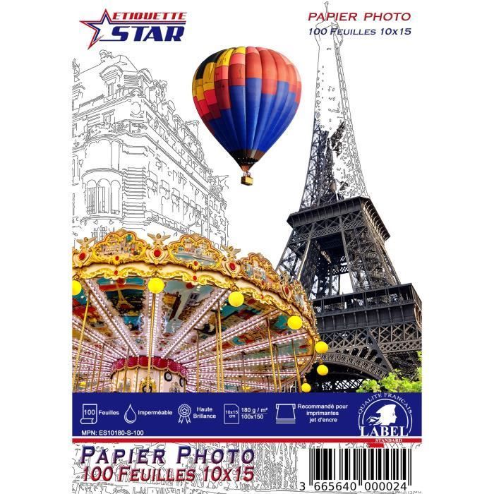 100 Sheets of 10x15 cm (100x150mm) Premium High Gloss 180g Photo Paper
