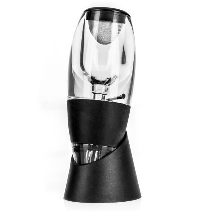Aireador de vino - SAVISTO - Negro - Acrílico - Filtro integrado - Diseño contemporáneo