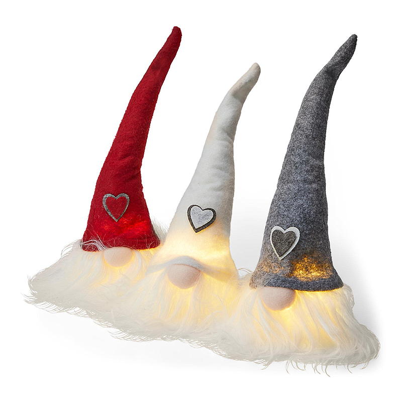 Hjem Julemand 28 cm med LED-lys