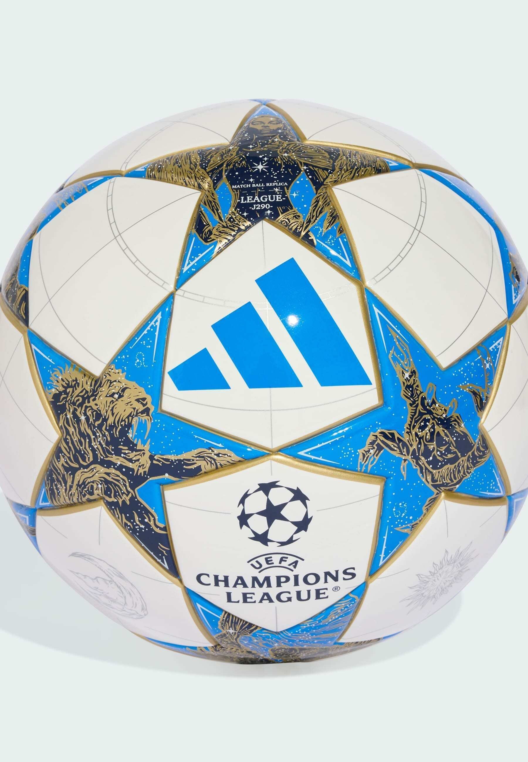 adidas Performance UCL LEAGUE J290 25/26 LEAGUE STAGE - Fotbal - bílá tmavě modrá vícebarevná zlatá metalíza