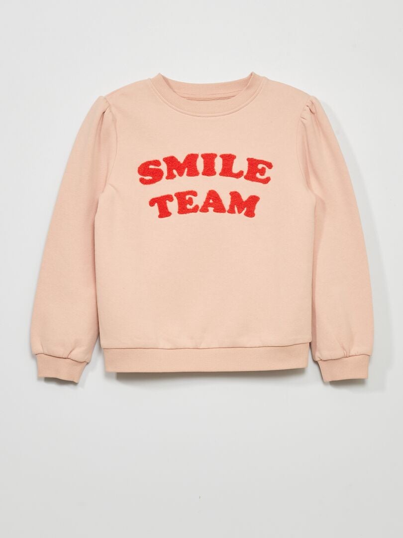 Moletom 'Smile Team' - Rosa