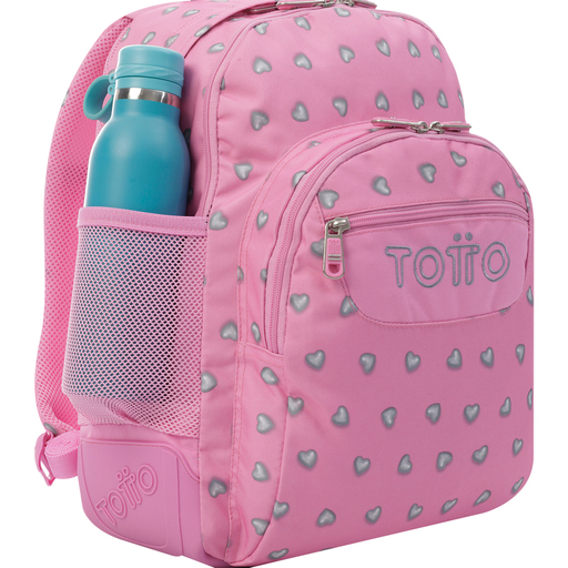  Totto Rosa Hjärtan Kritor Skolryggsäck