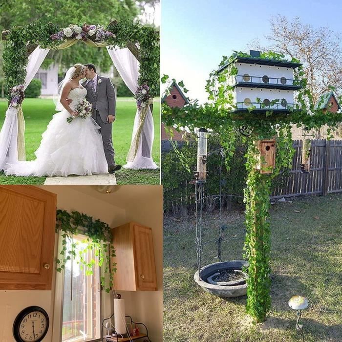 Lierre Artificielle Plantes Guirlande Vigne - 12 Pcs 2m Exterieur Lierre Artificielle Guirlande Décoration pour Célébration, Mariage