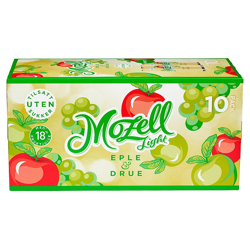 Ringnes Mozell light 10-pack 0,33 l låda smal äpple