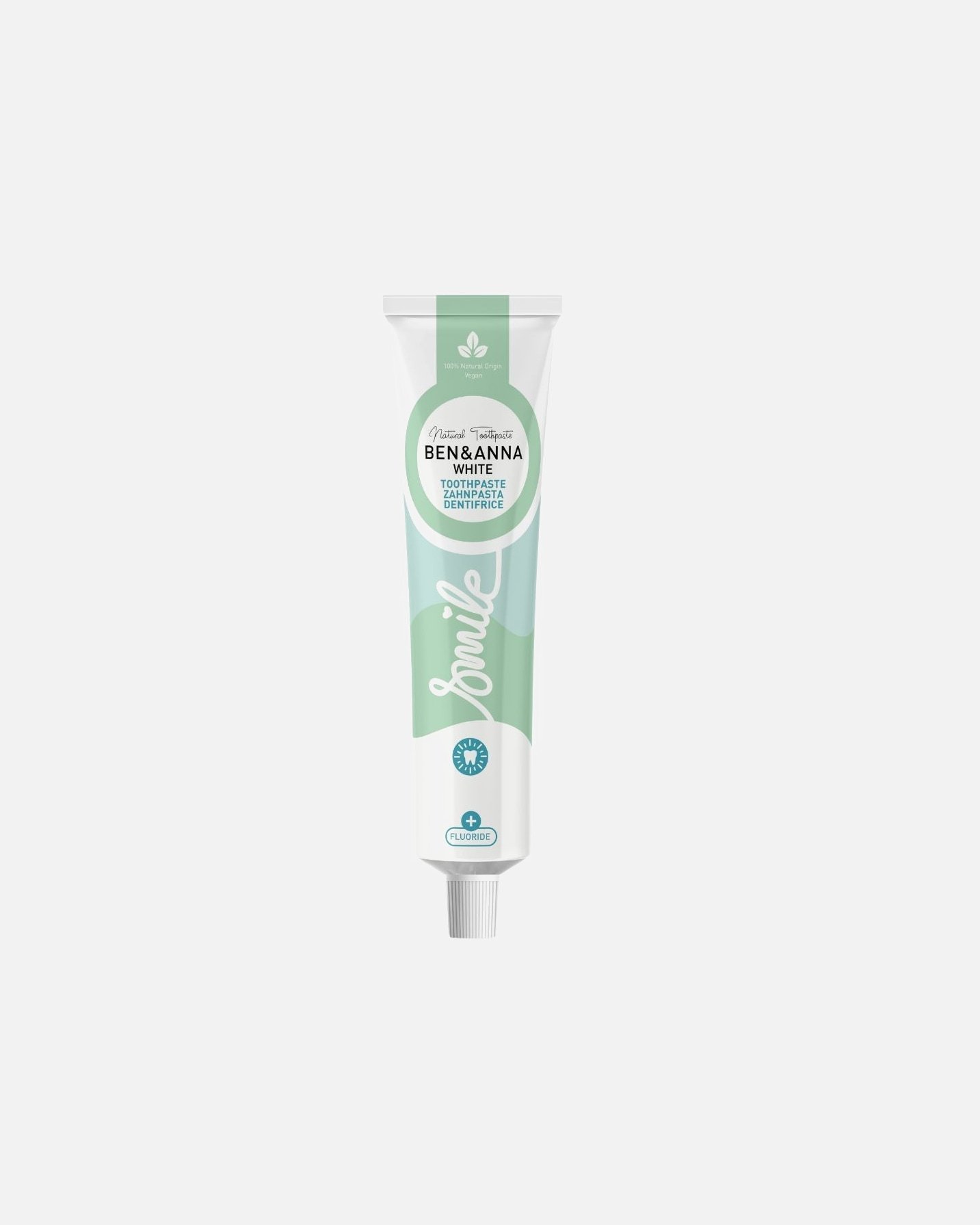 Ben & Anna Smile vaikiška dantų pasta su fluoru, balta – 75 ml