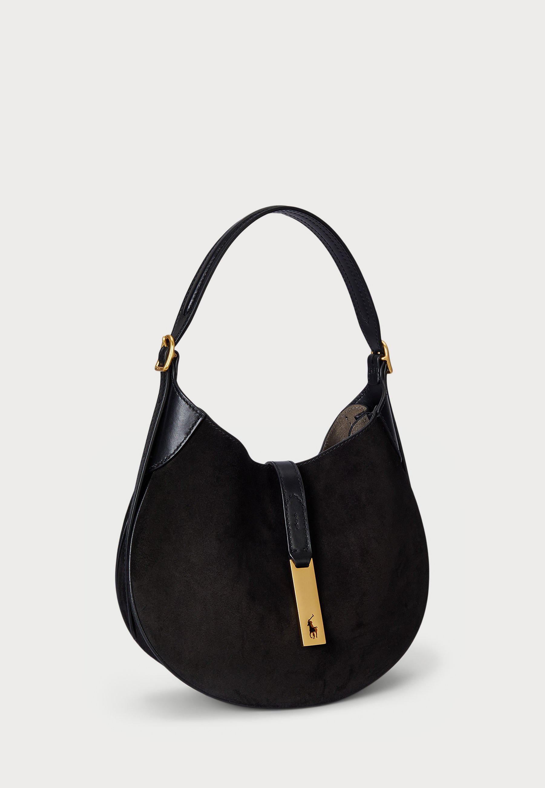 POLO ID SUEDE SMALL SHOULDER BAG - Käsilaukku - blackPolo Ralph Lauren