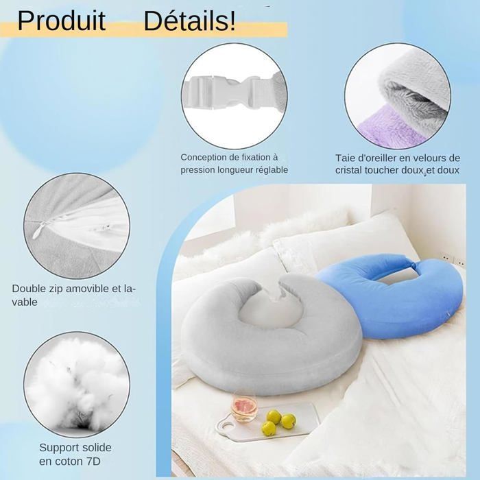 Coussin Ergonomique pour Tricoter | Coussin De Lecture en Forme De U, pour Lit Et Canapé pour Lire, Améliore La Postures