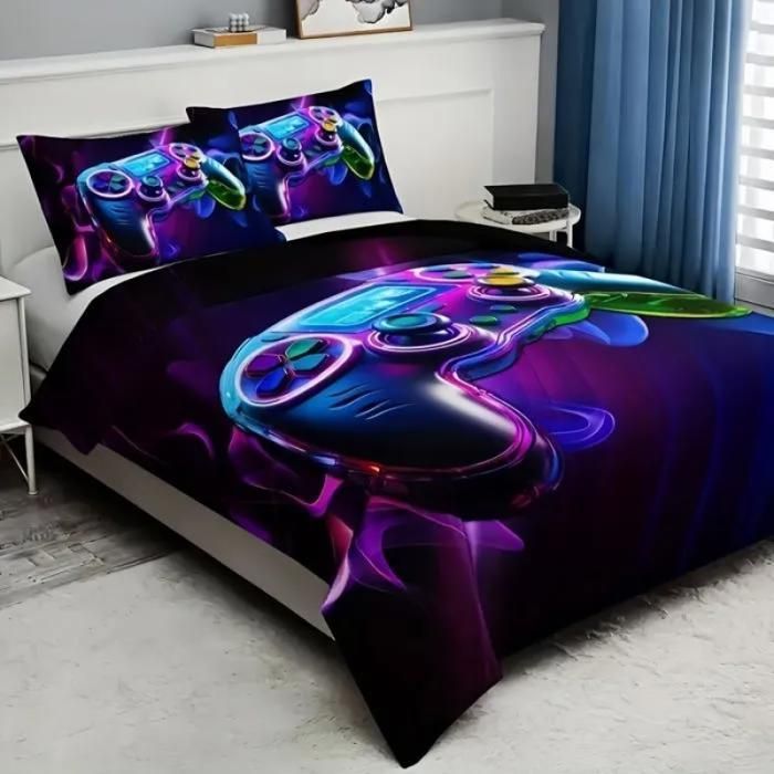 140x200cm Duvet Cover Game Controller Design Duvet Cover for Children, Boys, Girls, Teens, Adults, Gaming Bedding Set