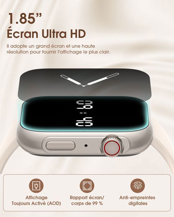 FOSMET Damen-Smartwatch mit Bluetooth-Anruffunktion, 1,85
