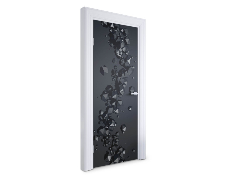 Naklejka na drzwi Czarne kryształy 75x205 cm Fototapeta