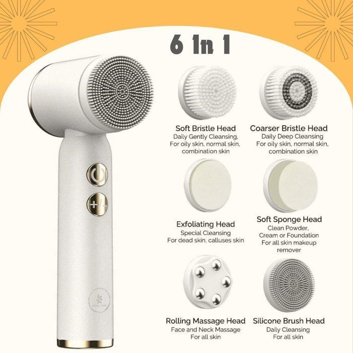 Brosse nettoyante visage-Sonique-Rouleau-Spin-Nettoyant visage électrique-Soin du visage-Kératine-Électrique-Portable-Étanche-6